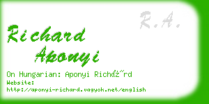 richard aponyi business card